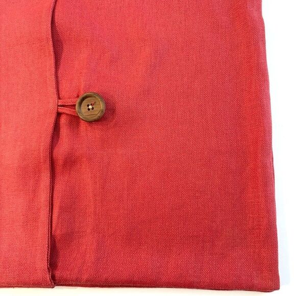 Pottery Barn 100% Linen Throw Pillow Covers Red Square 18" Set of 2 Decorative - Picture 2 of 6